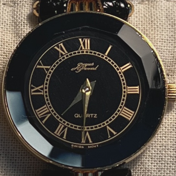 Jacques Prevard gold tone with black leather band - Picture 7 of 9